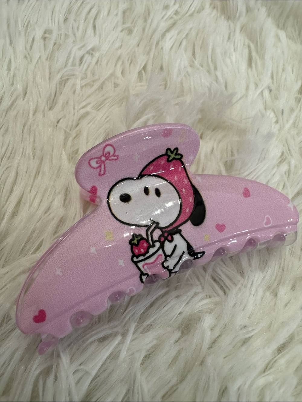 Pink Snoopy Strawberry Hair Clip claw